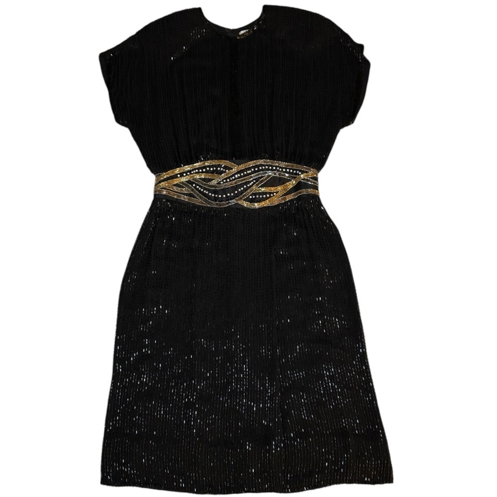 Vintage 1980’s Bob Mackie Boutique Fully Beaded Cocktail Dress Size 8 - Picture 12 of 17